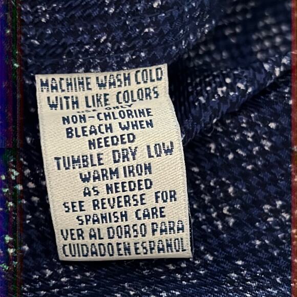 Robert Stock Mens L Blue/Navy Patterned Check Button Front Shirt - Picture 6 of 10